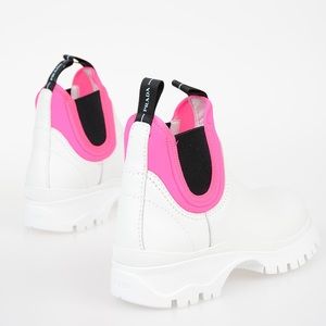 Prada round toe ankle boots